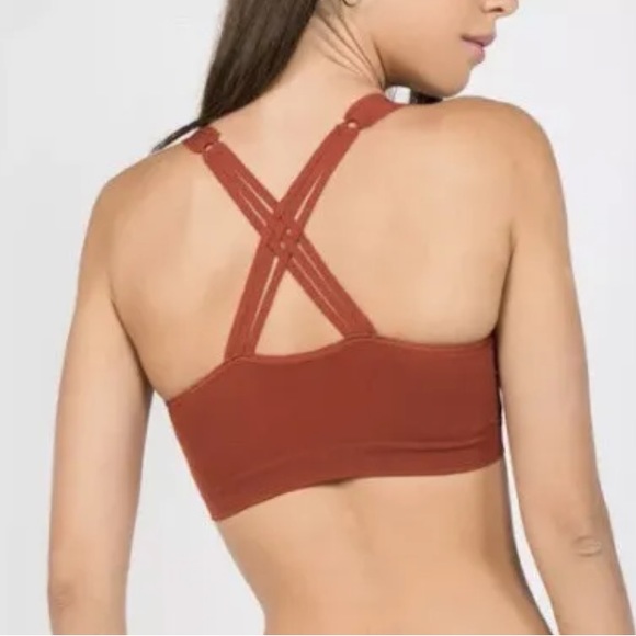 Anemone Other - Anemone Women’s Bralette Wire Free One Size OSFM Cross Back Brick Color.